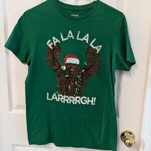 Star Wars Holiday Chewbacca Wookiee Christmas Tee Green Size Small